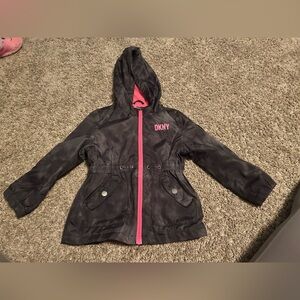 DKNY Kids Charcoal and Pink Raincoat